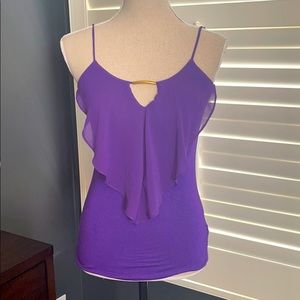 Sz XS VENUS Sexy Purple Ruffled Tank Top